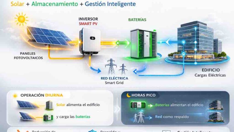 Solución de energía solar inteligente para edificios.